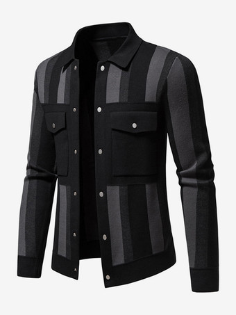 メンズジャケット ストライプポケット カジュアルカーディガン