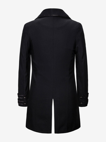 Giacca retrò a maniche lunghe in stile coda di pesce da uomo nera