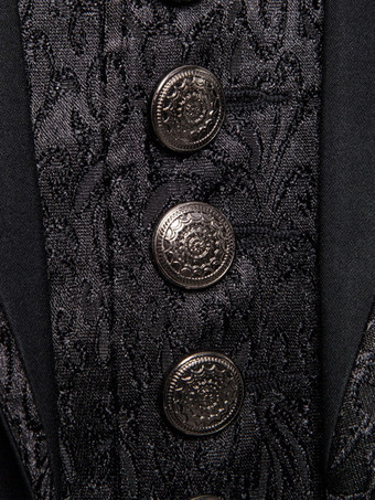 Giacca retrò a maniche lunghe in stile coda di pesce da uomo nera