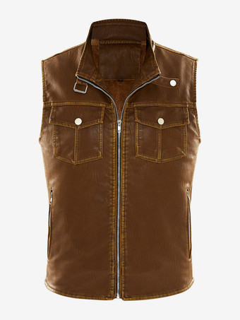 カーキ メンズ ベルベット ウォッシュド レトロ ベスト プラスサイズ 冬用ジレ