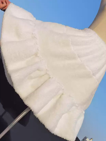 ロココ風ロリータペチコート ポリエステルフリル ホワイトロリータスカート