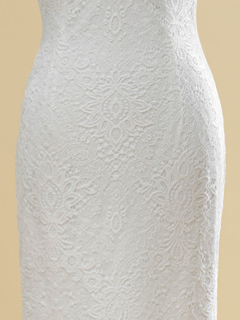 ウェディングドレス Vネック ノースリーブ ナチュラルウエスト カットアウト トレーン付き ブライダル マーメイドドレス