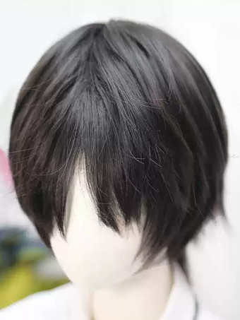 ゴシックロリータウィッグ ショート 乱れた 耐熱ファイバー ブラック ロリータアクセサリー