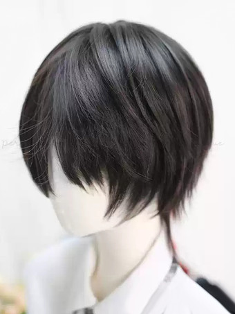 ゴシックロリータウィッグ ショート 乱れた 耐熱ファイバー ブラック ロリータアクセサリー