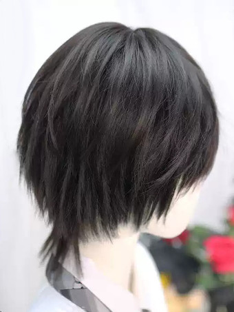 ブラック ゴシックロリータウィッグ ショート 乱れた 耐熱ファイバー ブラック ロリータアクセサリー