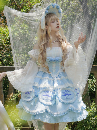 スイートロリータドレス ポリエステル ノースリーブ ジャンパースカート ロリータドレス