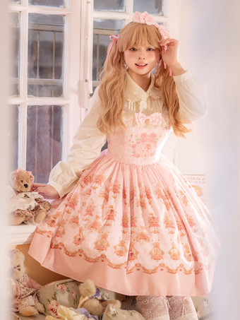 スイートロリータドレス ポリエステル ノースリーブ ジャンパースカート ロリータドレス