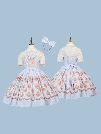 スイートロリータドレス ポリエステル ノースリーブ ジャンパースカート ロリータドレス