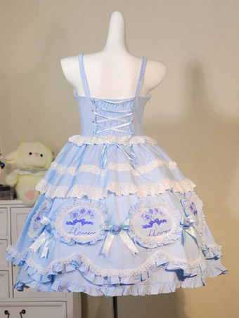 スイートロリータドレス ポリエステル ノースリーブ ジャンパースカート ロリータドレス