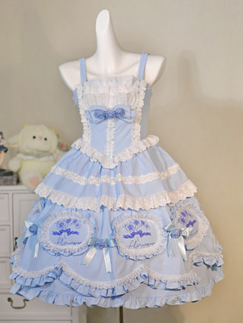 スイートロリータドレス ポリエステル ノースリーブ ジャンパースカート ロリータドレス