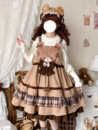 スイートロリータドレス ポリエステル ノースリーブ ジャンパースカート スイートロリータドレス