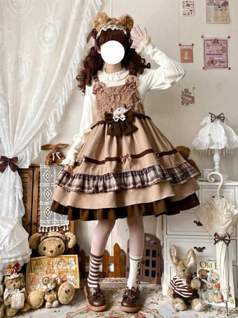 スイートロリータドレス ポリエステル ノースリーブ ジャンパースカート スイートロリータドレス