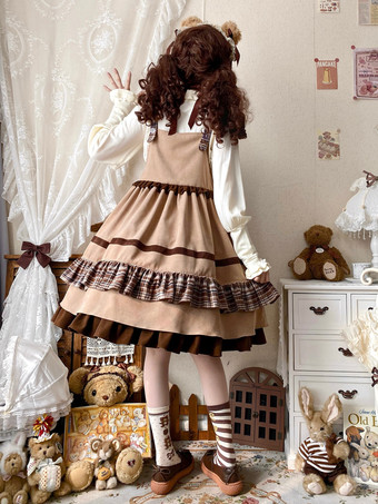 スイートロリータドレス ポリエステル ノースリーブ ジャンパースカート スイートロリータドレス