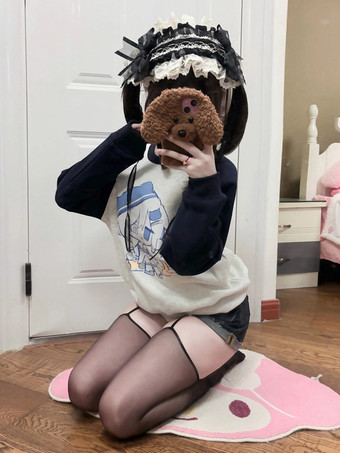 ゴシックロリータアクセサリー黒リボンレース帽子ポリエステルその他