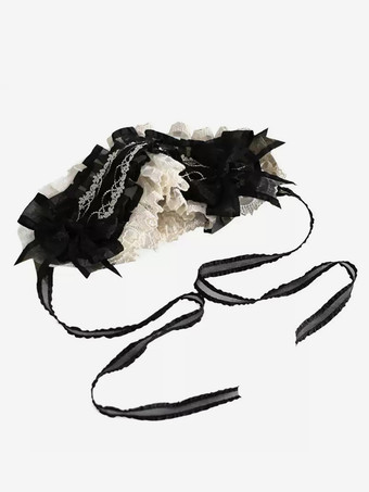 ゴシックロリータアクセサリー黒リボンレース帽子ポリエステルその他