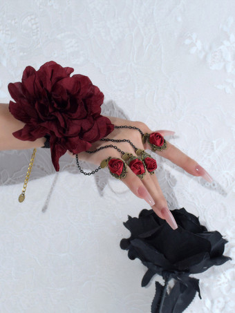 ゴシックロリータアクセサリーバーガンディチェーンフラワーアクセサリーポリエステルその他