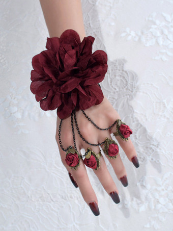 ゴシックロリータアクセサリーバーガンディチェーンフラワーアクセサリーポリエステルその他