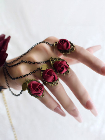 ゴシックロリータアクセサリーバーガンディチェーンフラワーアクセサリーポリエステルその他