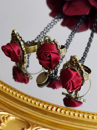 ゴシックロリータアクセサリーバーガンディチェーンフラワーアクセサリーポリエステルその他