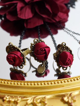 ゴシックロリータアクセサリーバーガンディチェーンフラワーアクセサリーポリエステルその他