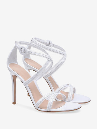 レディースヒールサンダル ラウンドトゥ スティレットヒールサンダル