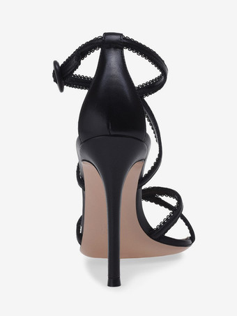 レディースヒールサンダル ラウンドトゥ スティレットヒールサンダル