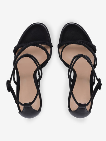 レディースヒールサンダル ラウンドトゥ スティレットヒールサンダル