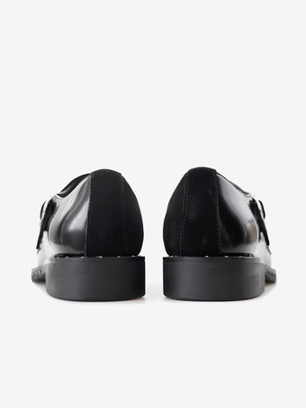 牛革バックル メンズ モンクローファーシューズ