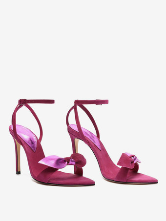 レディースヒールサンダル ポインテッドトゥサンダル スティレットヒール PUレザー