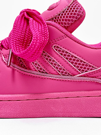 ローズ PUレザー ラウンドトゥ フラット(<1") レディース スニーカー カジュアルシューズ