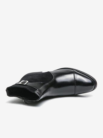 メンズブーツ チェルシーブーツ ブラック PUレザー