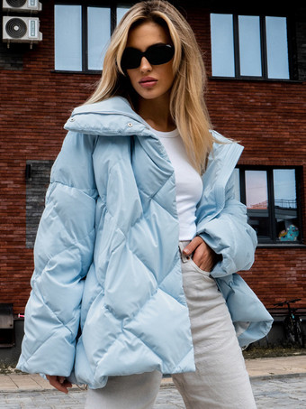 ピンクのキルティングパファージャケット ターンダウンカラー オーバーサイズジッパー カジュアル 冬アウター レディース 2025