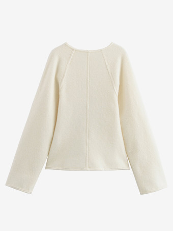 レディース用ホワイトジャケット ドロップショルダー Vネック バックルディテール 春 カジュアル アウターウェア 2025