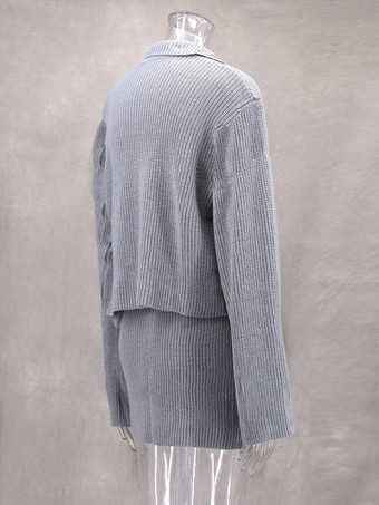 ニットツーピースコーデセット オーバーサイズカラーセーター＆スカート カジュアル春コーデ レディース 2025