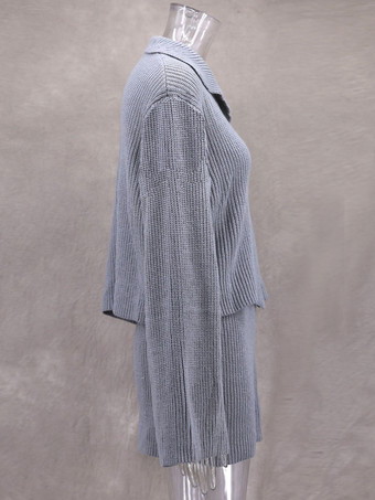 ニットツーピースコーデセット オーバーサイズカラーセーター＆スカート カジュアル春コーデ レディース 2025