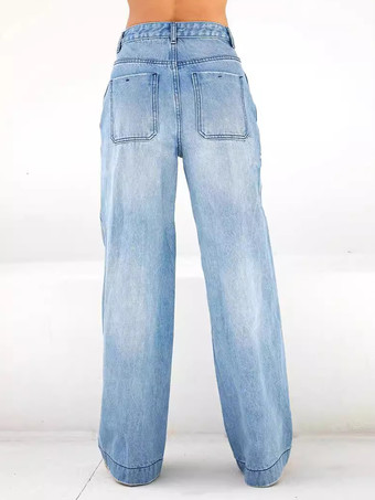 女性用ルーズフィットジーンズ ワイドレッグ カジュアル 春 ストレート デニムパンツ 2025