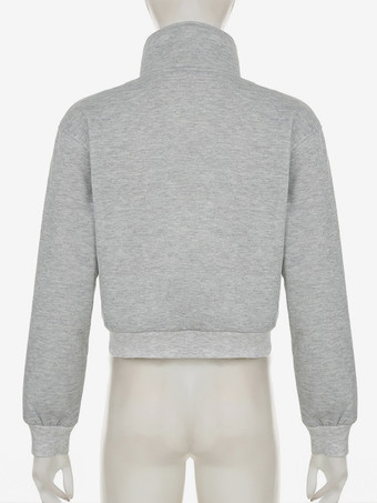 グレージャケット レディース スタンドカラー 長袖 ジッパー 春アウター 2025