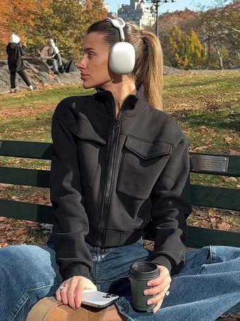 グレージャケット レディース スタンドカラー 長袖 ジッパー 春アウター 2025