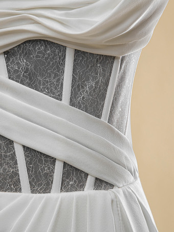 シンプルなウェディングドレス ボールガウン スウィートハートネック ノースリーブ カットアウト 20cm ブライダルドレス