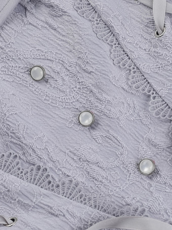 ハロウィン レディース ゴシック ドレス シルバー ストラップレス レースアップ ゴシック ポリエステル セット ドレス