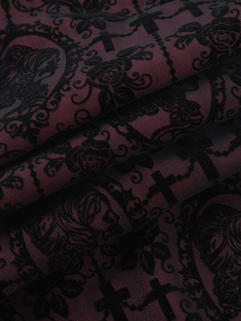 ハロウィン 女性用ゴシック服 ブラック スプリットフロント セクシー ポリエステル チュニック レトロ コスチューム