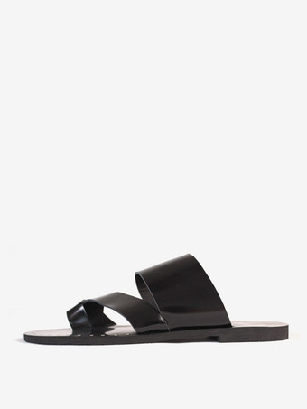 メンズサンダル リベット 牛革 ラバーソール