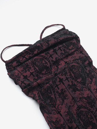 ハロウィン 女性用ゴシック服 ブラック スプリットフロント セクシー ポリエステル チュニック レトロ コスチューム