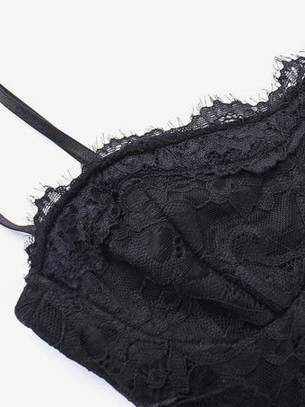 Halloween Vestido gótico de mujer con volantes de encaje negro y tirantes finos con abertura alta