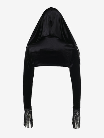 ハロウィン レディース ゴシック ドレス ブラック フリル フリンジ ゴシック ポリエステル チュニック ロングドレス