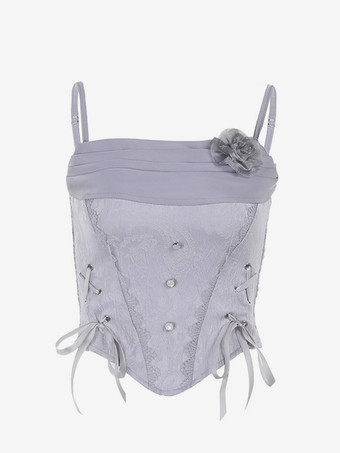 ハロウィン レディース ゴシック ドレス シルバー ストラップレス レースアップ ゴシック ポリエステル セット ドレス