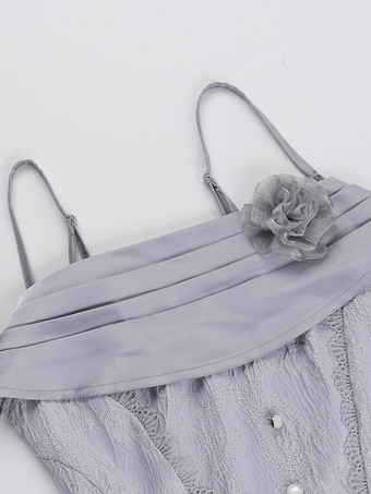 ハロウィン レディース ゴシック ドレス シルバー ストラップレス レースアップ ゴシック ポリエステル セット ドレス