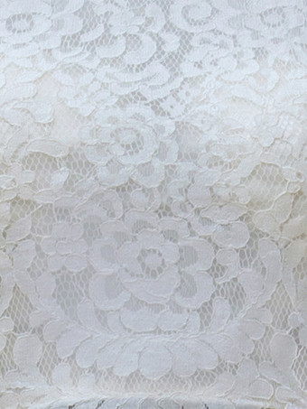 ツーピースウェディングドレス シフォン カットアウト ジュエルネック ツーピース トレーン付きウェディングドレス 機能的なボタン 長袖 ロング 20cm アイボリー