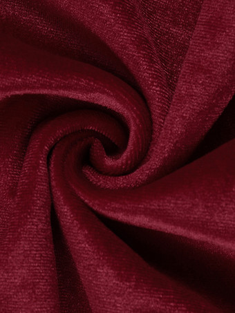 ハロウィン レディース ゴシックドレス バーガンディ レース フリル チェーン ゴシック ベロア チュニック ショートドレス