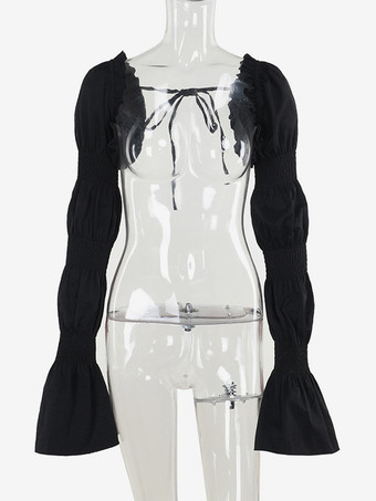 ハロウィン レディース ゴシック ドレス ブラック フリル ゴシック ポリエステル チュニック ショートドレス